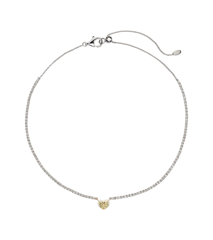Photo: Kamyen Twin Heart 18kt white gold choker with diamonds