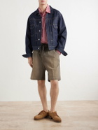 KAPITAL - Easy Straight-Leg Cotton-Canvas Shorts - Green