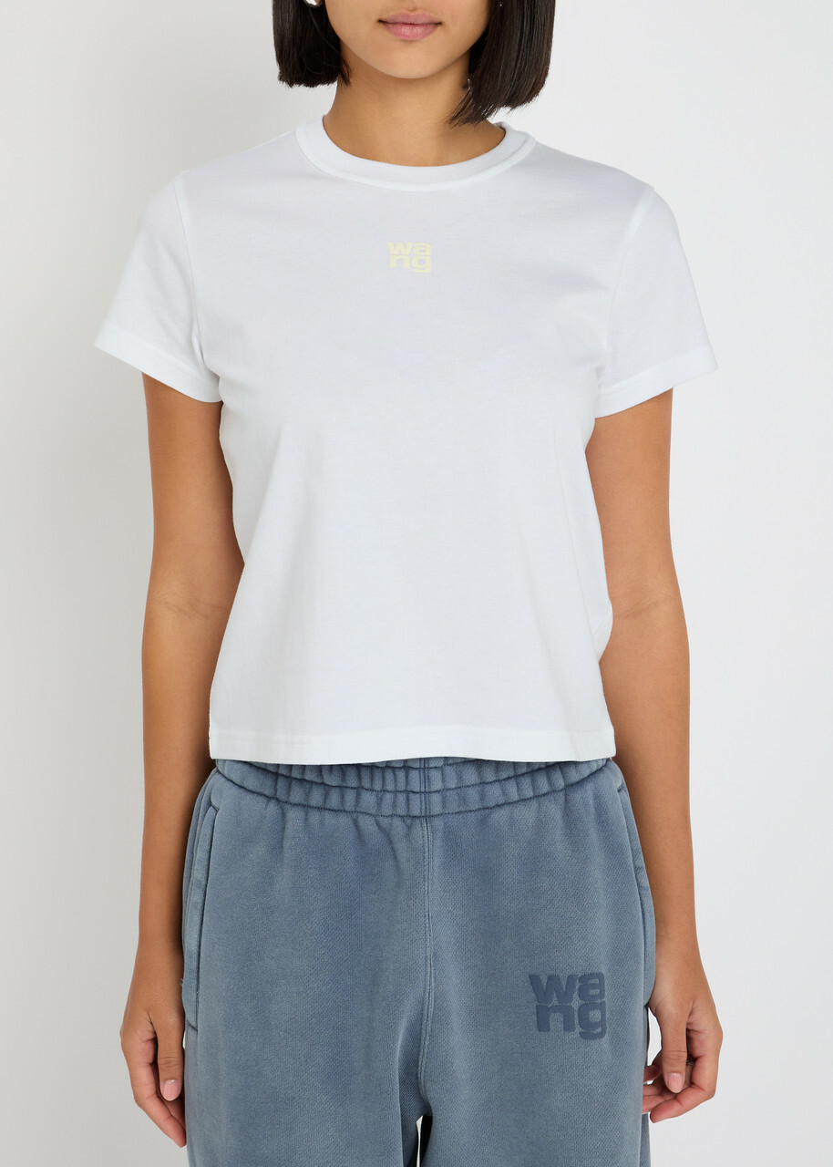 Alexanderwang.t Logo-appliquéd Cotton T-shirt White