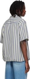 Marni Multicolor Striped Drawstring Hem Cotton Shirt