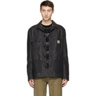 Junya Watanabe Grey and Black Carhartt Edition Wool Twill Jacket