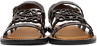 Loewe Brown Croc Anagram Sandals