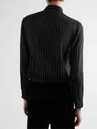 SAINT LAURENT - Pinstriped Silk-Georgette Shirt - Black