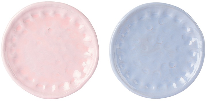 Photo: GERSTLEY Pink & Blue Lunch Plate Set