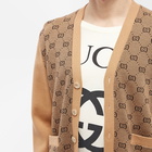 Gucci Men's GG Knitted Cardigan in Beige