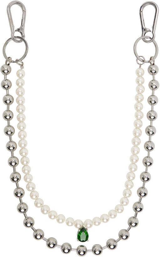 Photo: VEERT Silver 'The Ball Pearl' Wallet Chain