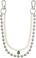 VEERT Silver 'The Ball Pearl' Wallet Chain