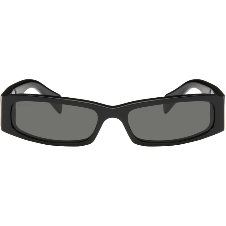 Photo: Gucci Black Rectangular Squared Sunglasses