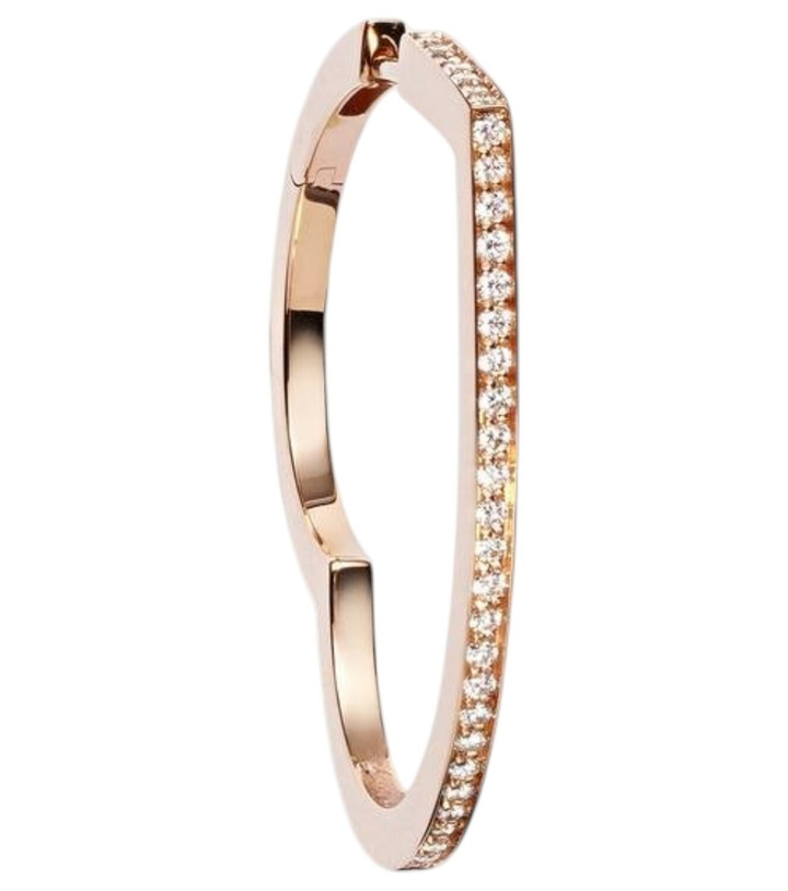 Photo: Repossi Antifer Heart Large 18kt rose gold single hoop earring with diamonds