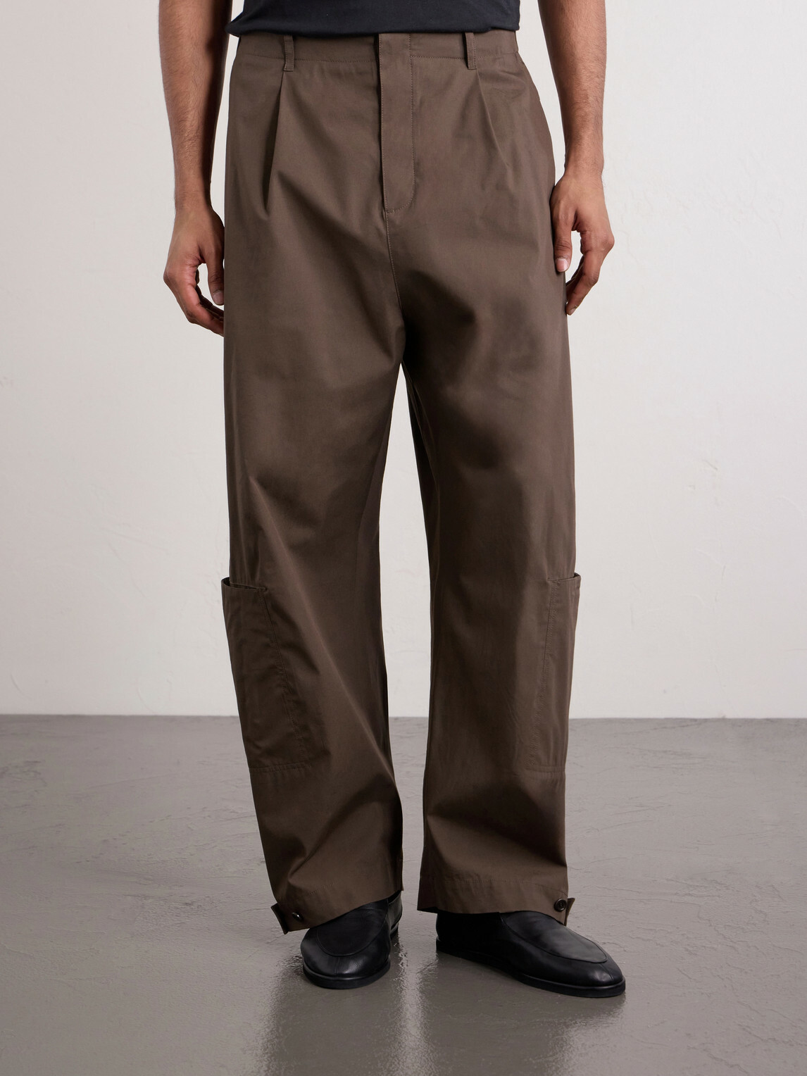 Amomento - Cotton-Blend Wide-Leg Trousers - Brown