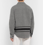 Brioni - Striped Melton Wool Overshirt - Gray
