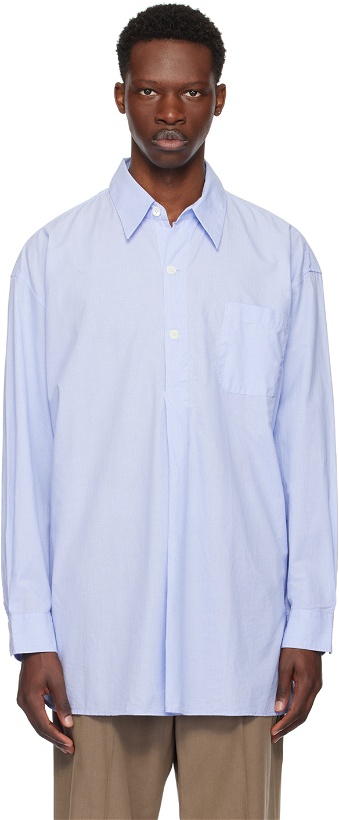Photo: OUR LEGACY Blue Popover Shirt