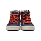 Golden Goose Navy Leather Slide Sneakers