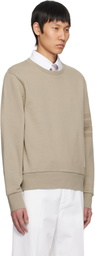Thom Browne Beige Tonal 4-Bar Loopback Sweatshirt