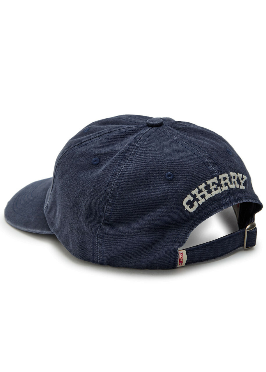 Cherry Los Angeles Mini Flag Embroidered Cotton cap - Navy - One Size