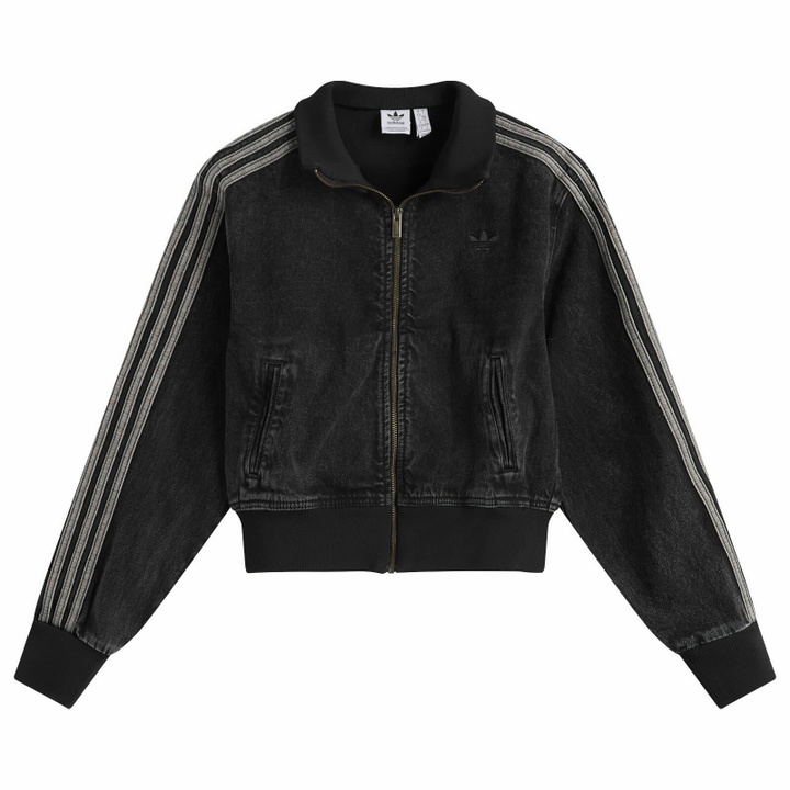 Photo: Adidas Women's Adicolor Denim Track Top in True Black Denim