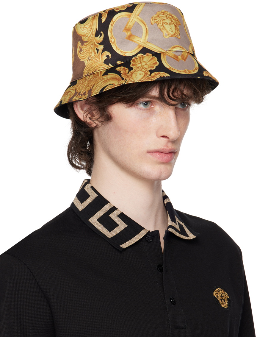 Versace Black & Gold Heritage Print Bucket Hat Versace display picture 1