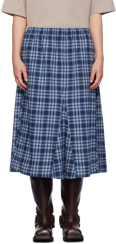 Photo: Acne Studios Blue Check Maxi Skirt