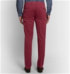 Canali - Navy Stretch-Cotton Twill Chinos - Red
