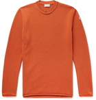 Moncler - Logo-Appliquéd Wool and Cashmere-Blend Sweater - Orange