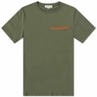 Alexander McQueen Men's Taped Logo T-Shirt in Khaki/Multi