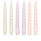 HAY Spiral Candles - Set Of 6 in Light Rose/Light Grey/Lilac