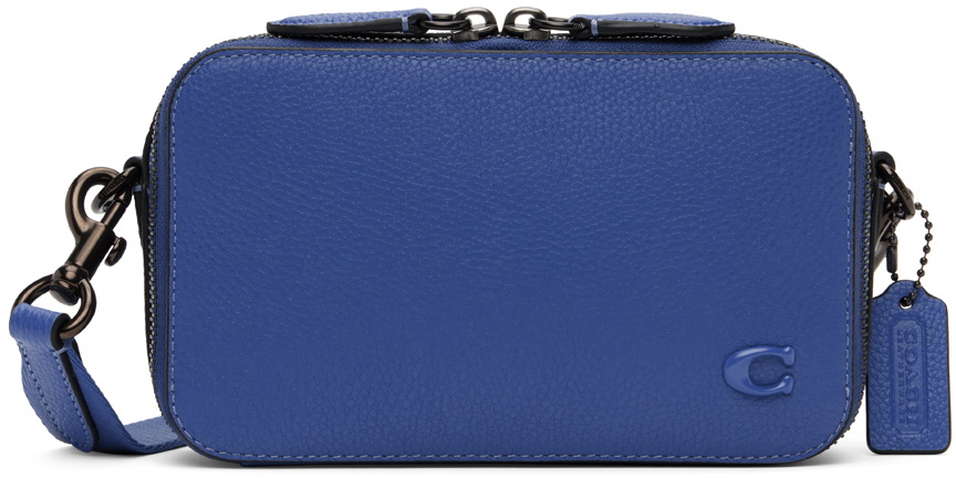 Coach Men's Charter Slim Leather Crossbody Bag Deep Blue