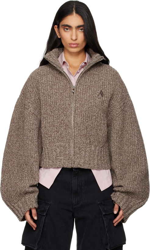 Photo: The Attico Brown Wool Cashmere Cardigan