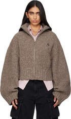 The Attico Brown Wool Cashmere Cardigan