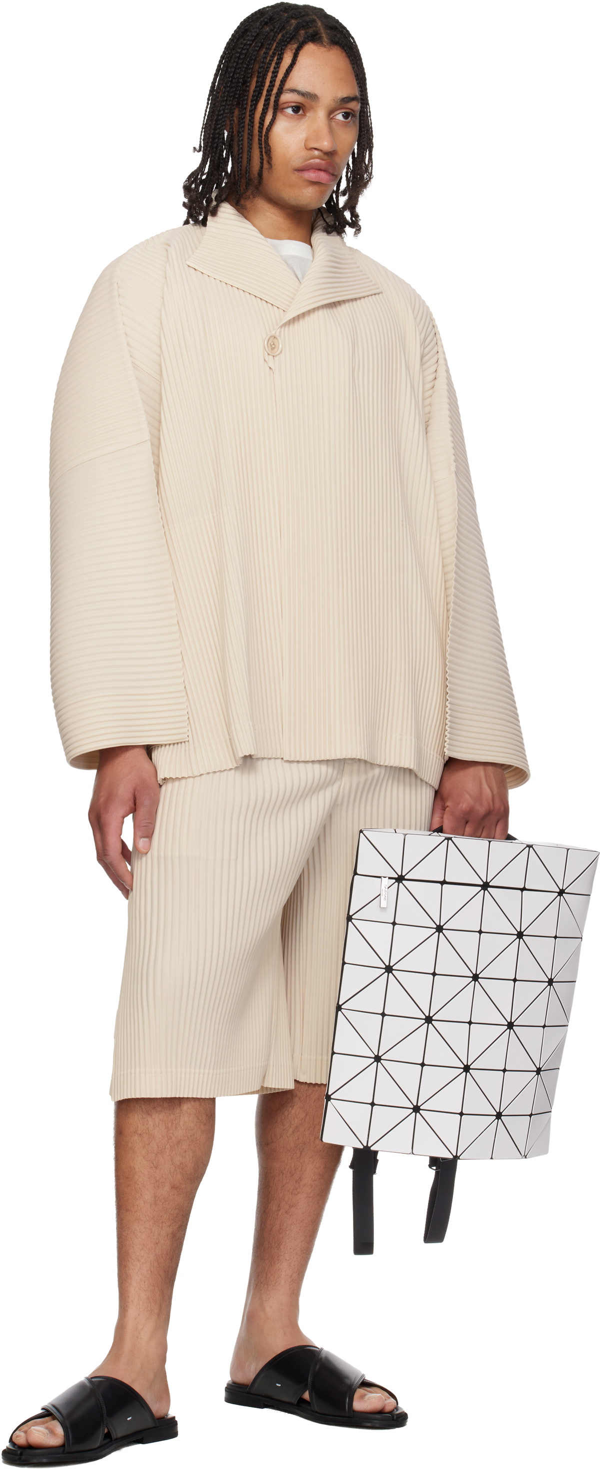 BAO BAO ISSEY MIYAKE Off-White Blocky Backpack