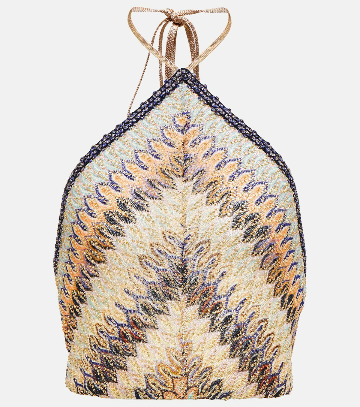 Missoni Mare Zig-zag knit halterneck crop top