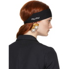 Miu Miu Black Crystal Logo Headband