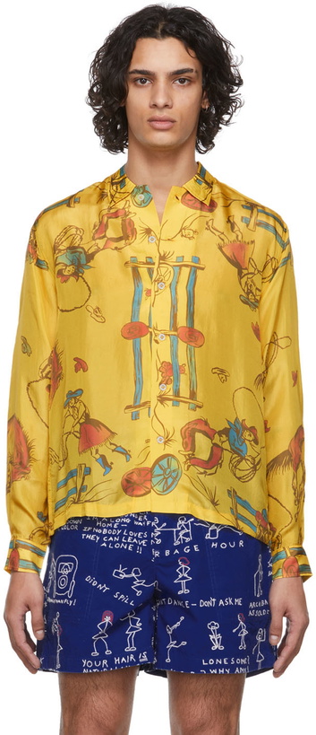 Photo: Bode Yellow Rodeo Scene Shirt