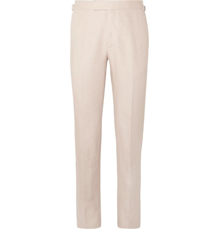 Photo: Kingsman - Beige Slim-Fit Linen Suit Trousers - Beige