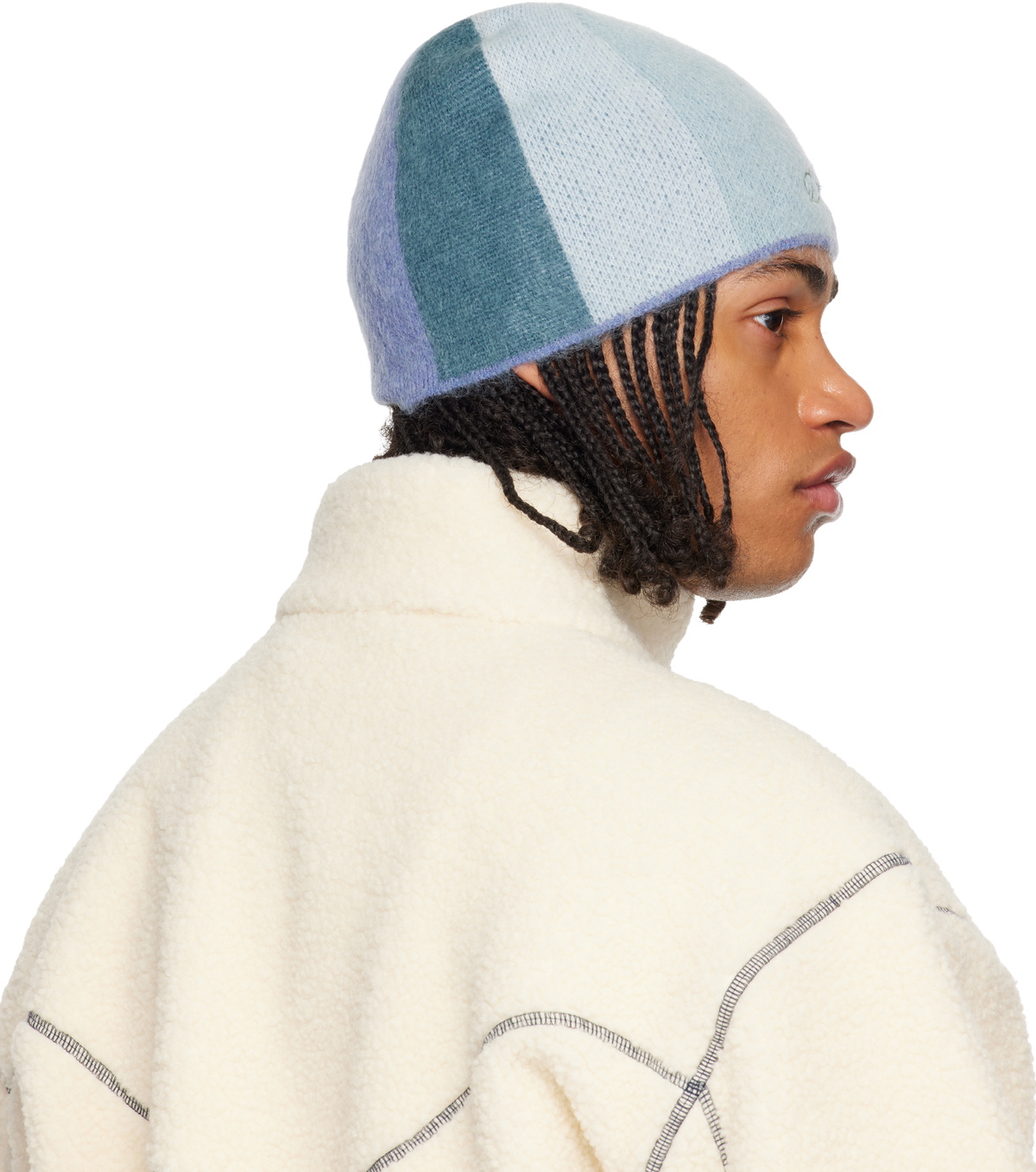 Dime Blue Mohair Skully Beanie