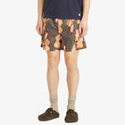 Folk Men's Shadow Print Swim Shorts in Orange/Sage Shadow Print
