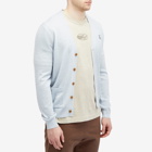 Maison Kitsuné Men's Bold Fox Head Patch Cardigan in Light Blue Melange