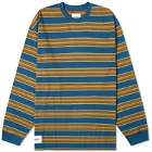 WTAPS Men's Long Sleeve 16 Stripe T-Shirt in Navy