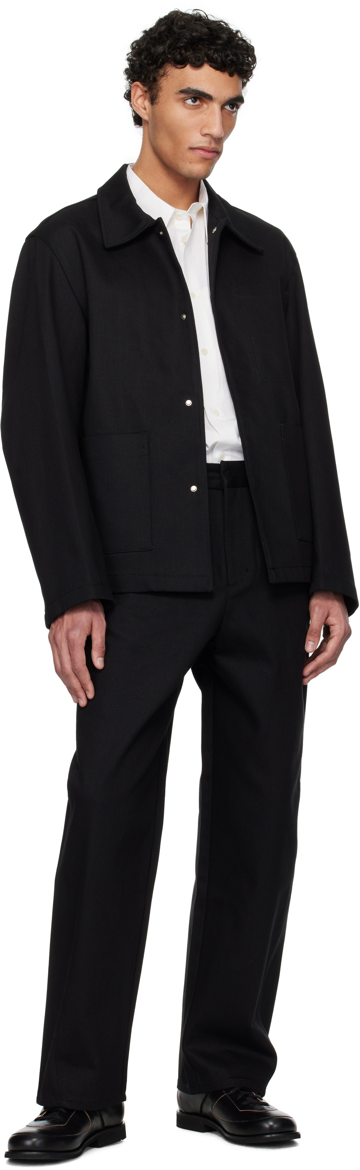 AMOMENTO Black Pocket Denim Jacket