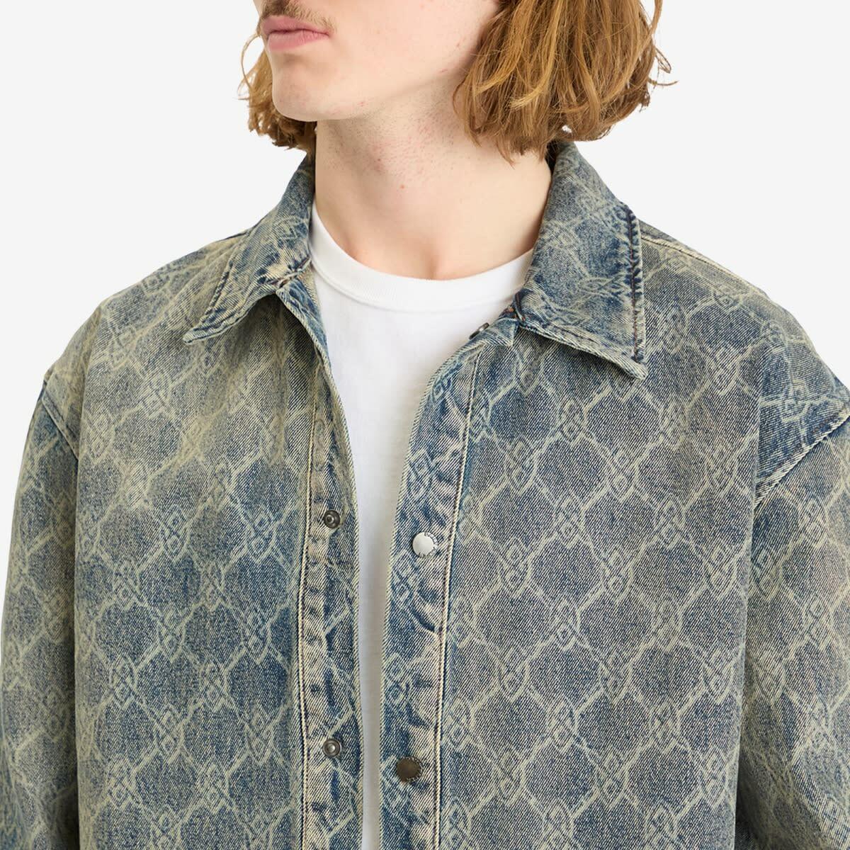 Daily Paper Men's Shield Laser Denim Shirt in Blue