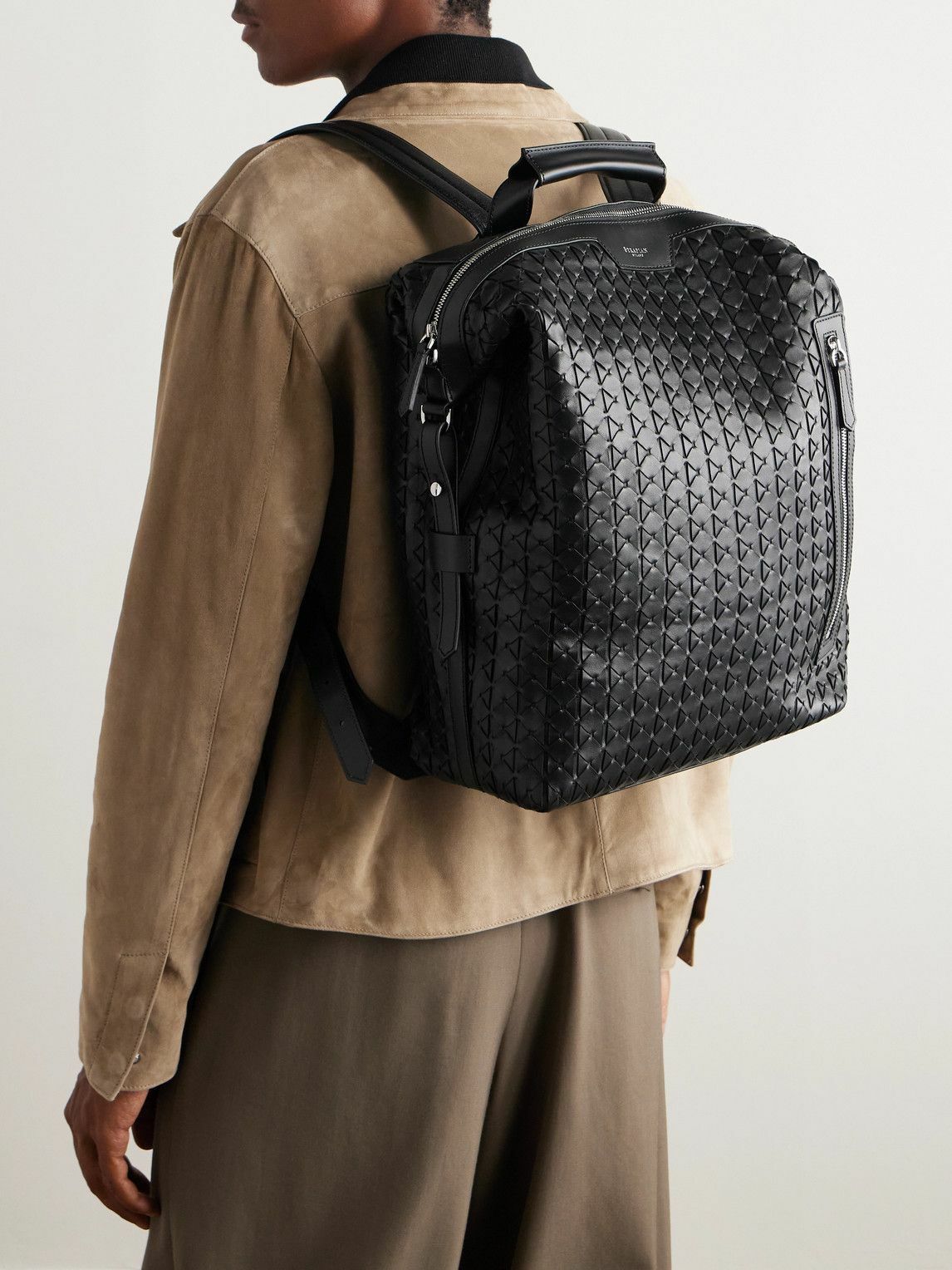 Serapian - Mosaico Textured-Leather Backpack