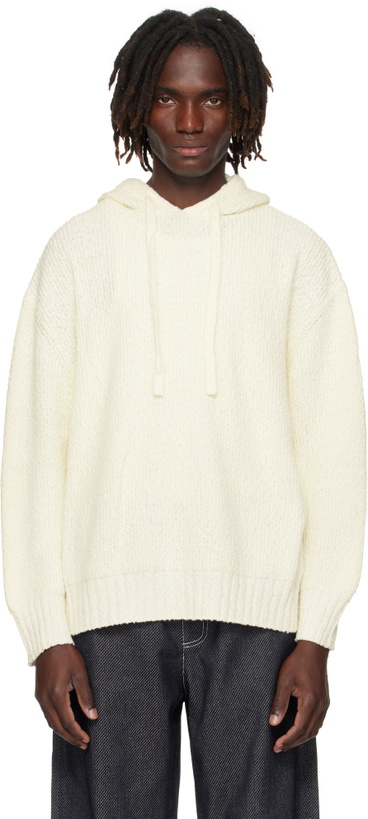 Photo: COMMAS Off-White Relaxed Knit Hoodie