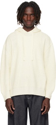 COMMAS Off-White Relaxed Knit Hoodie