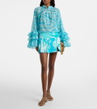 Pucci Orchidee cotton-blend gabardine miniskirt