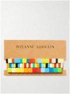 Roxanne Assoulin - Rainbow Brite Set of Three Enamel and Gold-Tone Beaded Bracelets