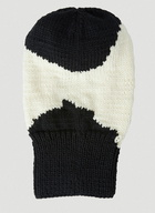 Hand Knitted Cow Balaclava in Black