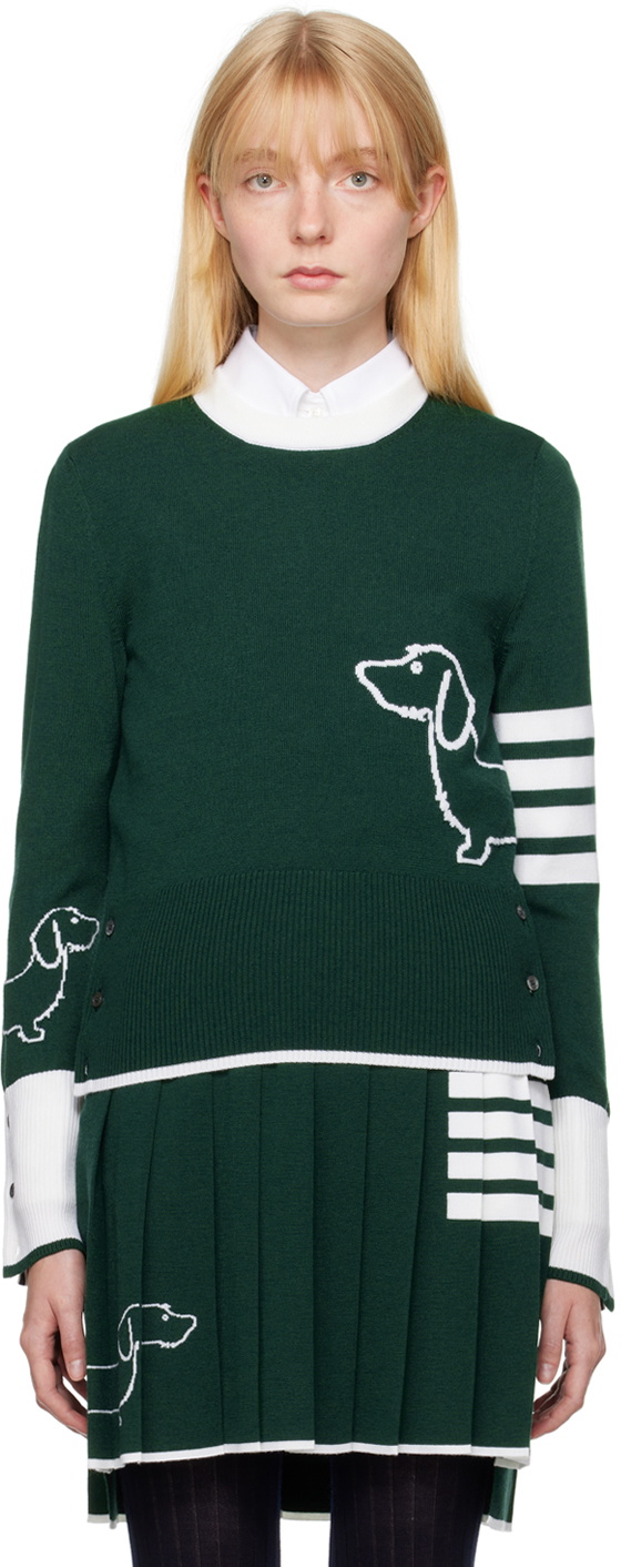 Thom Browne Green Hector 4-Bar Sweater Thom Browne