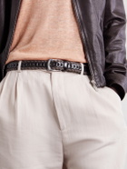 Brunello Cucinelli - 3cm Leather-Trimmed Braided Cotton and Linen-Blend Belt - Brown