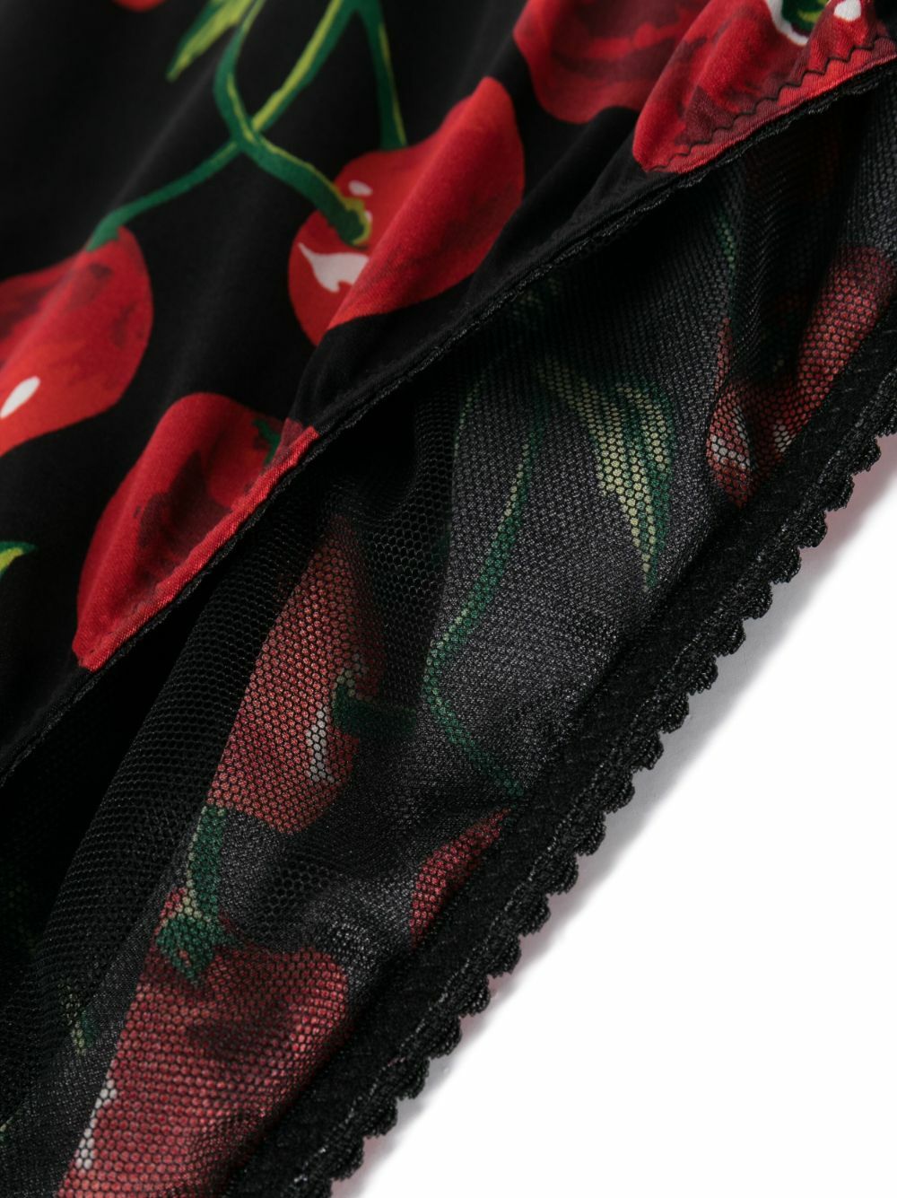 Dolce & Gabbana Yellow Red Cherry Print Silk Bermuda Shorts