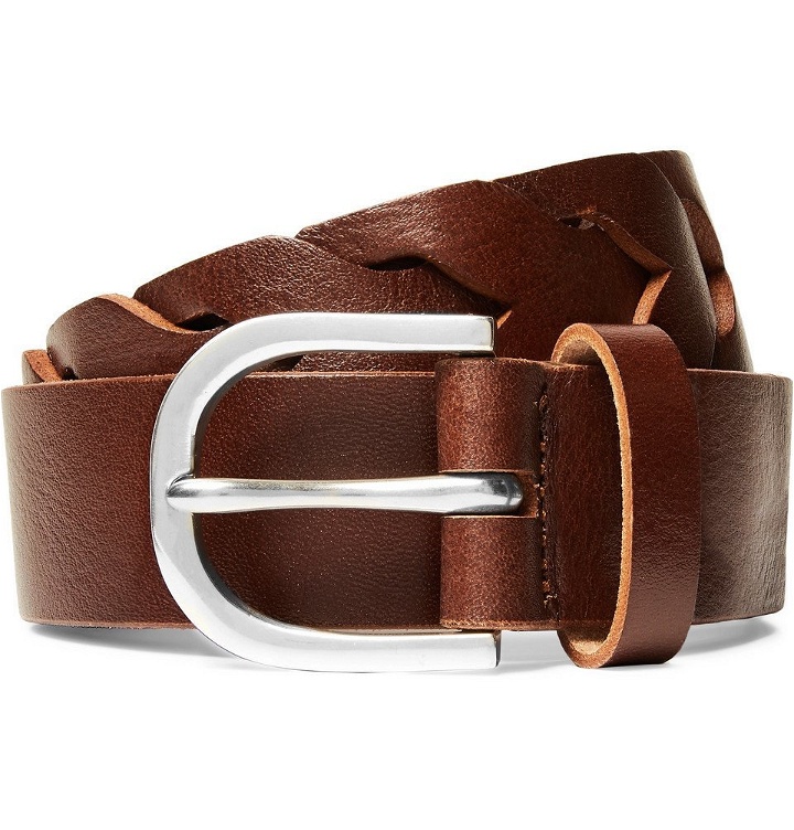 Photo: Paul Smith - 3cm Brown Woven Leather Belt - Brown
